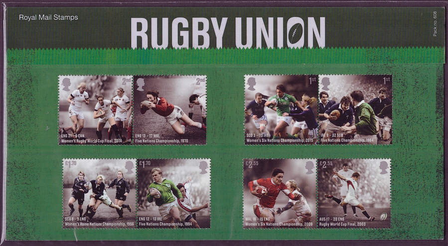 (image for) 2021 Rugby Union Royal Mail Presentation Pack 608